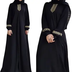 Ethnic Style Floral Printing Loose Waist Long Dress Maxi Dress For Indonesia Dubai Malaysia Muslim Woman Abaya Modest Dress