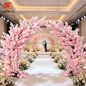 Arco de Árbol de Flores de Cerezo Artificial de Alta Simulación en Fibra de Vidrio Rosa, 3m/2.5m/2m/1.5m, para Decoración de Interiores y Bodas - Product Image 2