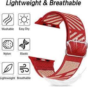 Bandas elásticas de nailon compatibles con <span class=keywords><strong>Apple</strong></span> <span class=keywords><strong>Watch</strong></span> para hombres y mujeres, correa elástica deportiva ajustable para IWatch Series7/<span class=keywords><strong>6</strong></span>/5/4/3/2/1/SE - Product Image 3