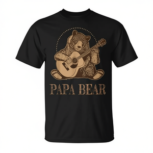 T-shirt Papa Bear con design per chitarrista, taglia unisex per adulti - Product Image 2