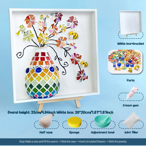 Kit d'artisanat de mosaïque DIY en gros pour usine, cadre d'<span class=keywords><strong>art</strong></span>, colle crème, décoration faite à la main, personnalisable en vrac - Product Image 6