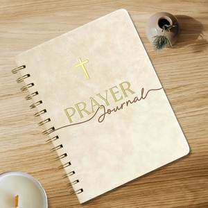 A5 Hardcover Thread <b>Sewing</b> Leather 128 Sheets Customizable Daily Prayer & Gratitude Journaling Notebook Christian Gift - Product Image 3