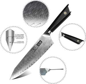 Cuchillo de Cocina Profesional <span class=keywords><strong>SHAN</strong></span> ZU GYO Serie Full <span class=keywords><strong>Tang</strong></span> con Mango G10, Cuchillo de Chef Japonés de 8 Pulgadas con Núcleo de Acero VG10 - Product Image 2