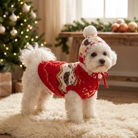 Nouveau pull pour chien automne/hiver, ensemble tricoté épais et chaud à capuche, vêtements pour animaux de compagnie