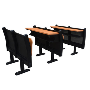 Fixed <b>Desks</b> And Chairs MG-P186 <b>Solid</b> <b>Wood</b> Row Of Chairs For School Lecture Hall Auditorium Seating - Product Image 5