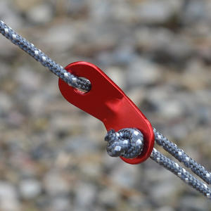 Hebilla de ajuste deslizante roja de aleación de aluminio para cuerdas de sujeción, para lona, camping y uso en exteriores - Product Image 1