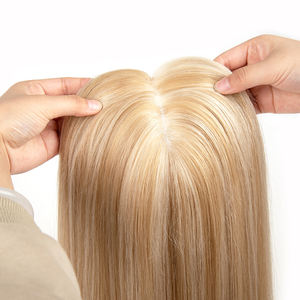 Envío Rápido, Topper de Cabello Humano Europeo Virgen Natural, Color Piano, Base de Seda, Liso, en Stock, 6*7 Mono Net - Product Image 5