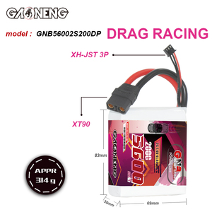 Batería LiPo GNB GAONENG 5600mah 2S 7.4V 200C XT90 RC, Paquete Flexible para Carreras de Drag, Alto Rendimiento, Alta Velocidad, Carreras de Autos RC - Product Image 3