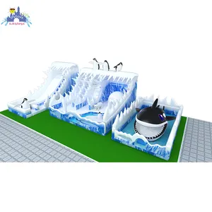 Lilytoys Inflatable big jumping bouncy castle fun city snow theme for kids by factory