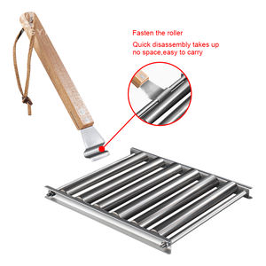 Supports à hot-dogs en acier inoxydable Conception à rouleaux Accessoires de barbecue Poignée de gril à saucisses Push-pull Facile à nettoyer - Product Image 2
