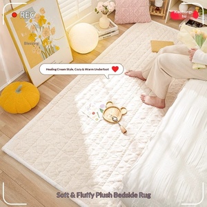 Manta de Cama de Terciopelo de Algodón Suave Estilo Crema, Seleccionada con Cuidado, Alfombra de Felpa Gruesa para Invierno, Antideslizante, Lavable a Máquina - Product Image 1