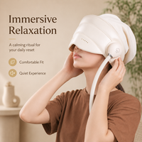Nouveaux produits personnalisés 2-en-1 Air tête et masseur pour les yeux Compression de chaleur pour la santé des yeux Masseur de sommeil intelligent masajeador de cabeza