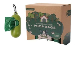 Sacs à déjections pour chiens et chats biodégradables EPI imprimés sur mesure, écologiques, en amidon de maïs + PLA + PBAT avec distributeur - Product Image 1