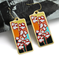Boucles d'oreilles en métal et émail doux pour filles, bijoux fins et tendance, boucles d'oreilles en or pour femmes
