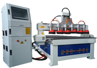 YN1325 3d 8 Têtes Multiple Broche Bois Jambes Travail Sculpture Gravure 6d 4 Axes 3d Cylindre Rotatif Cnc Tour Routeur Machine