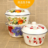 Soupière Traditionnelle Vintage Écologique en Émail, Bol de Lavage Alimentaire, Assiette en Acier Métallique Personnalisée, Ustensiles de Cuisine, Vaisselle, Soupières
