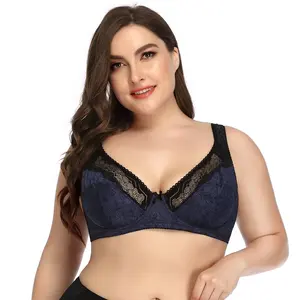 Intiflower – soutien-gorge en dentelle imprimé pour femme, respirant, coupe fine, Push-Up, grande taille, à armatures, HR193