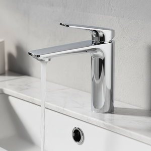 Rubinetto Miscelatore da <span class=keywords><strong>Bagno</strong></span> in Ottone Senza Piombo, Montaggio su Piano, con Controllo Acqua Calda e Fredda, Moderno e Lussuoso per Lavabo - Product Image 1