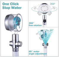 Pommeau de Douche Économiseur d'Eau Haute Pression à Rotation 360 Degrés en ABS, Type Ventilateur, pour Salle de Bain - Fabricant