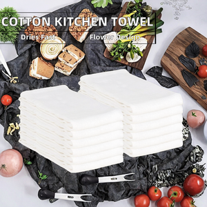 Paños de Cocina de Algodón y Lino con Diseño Floral, Secado Rápido, Cuadrados, Impresión por Sublimación, Ecológicos, Tipo Saco de Harina - Product Image 2