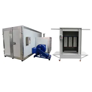 KAFAN Manual Powder Coating Gun Booth System Plant Process for Metal Safe Door
