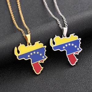 Collier pendentif en diamant de <span class=keywords><strong>Venezuela</strong></span> en acier inoxydable de style européen et américain, unisexe, tendance, chaîne géométrique en bambou, pour couple - Product Image 1