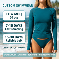 Haut de maillot de bain à manches longues pour femme ODM, protection UV UPF 50+, chemise de surf, maillot de bain deux pièces, nouveau design