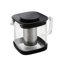 Théière en verre de 800 ml avec infuseur amovible pour thé en fleurs et thé en vrac – Bouilloire à thé carrée en verre de qualité supérieure – Vente en gros