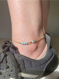 महिलाओं के लिए बुरी आंखों की टर्क्क्विज महिलाओं का नया डिजाइन समुद्र तट फैशन सुंदर सेक्स गहने लड़कियों के लिए पैर चेन - Product Image 2