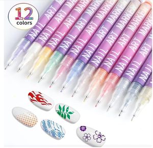 Rotulador de Uñas 3D con Logotipo Personalizado, Punta Fina de 0.5mm, 12 Colores, Juego de Marcadores Profesionales para Graffiti de Uñas, Marca Privada OEM - Product Image 4