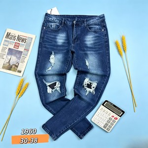 6.98 Dólares GZL022 Talla 30-38 Vaqueros elásticos ajustados rasgados para hombre, de mezclilla elástica, estilo urbano, ¡Gran oferta! - Product Image 2