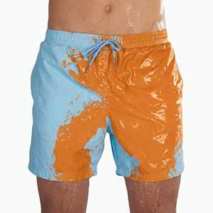 PUFFIN SPORTS Custom OEM ODM High Quality <b>Men's</b> Board Shorts Quick Dry Elastic Waist Casual Swim <b>Trunks</b> Mid High Street Solid - Product Image 1