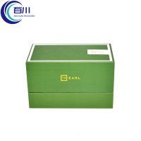 Caja de Regalo de Papel Recubierto Ecológico Verde, Caja de Cartón Rígido Personalizada con Logotipo, Embalaje para Té o Productos Cosméticos