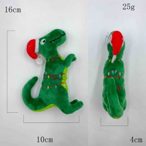 Chất Lượng Cao Hot Bán Dễ Thương Màu Xanh Lá Cây Khủng Long Chew Con Chó Đồ Chơi Trong Kho Giá Rẻ Mềm Sang Trọng Tiếng Cào Giáng Sinh Con Chó Đồ Chơi - Product Image 4
