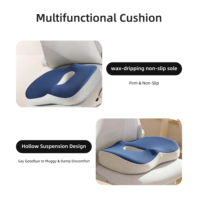 Coussin de siège orthopédique ergonomique en mousse à mémoire de forme antidérapant pour chaise de bureau, avec housse amovible, pour soulager les douleurs cervicales