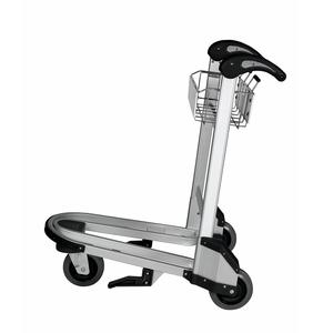 Carrito de equipaje de acero inoxidable para aeropuerto con asiento y 4 ruedas para uso pesado - Product Image 4