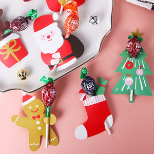 Cartes en papier pour sucettes de Noël, fournitures d'emballage pour bonbons et chocolats, décorations de Noël (arbre/Père Noël/collant de Noël/homme en pain d'épices), fournitures pour fêtes de Noël - Product Image 2