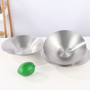 Tazón de Acero Inoxidable para Ensaladas, Frutas y Fideos, Plato Redondo en Forma de V para Servir Pasta y Postres, para Restaurantes, Hogares, Bodas y Servicios de <span class=keywords><strong>Catering</strong></span> - Product Image 3