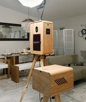 Photo Booth Kayu Vintage dengan Kamera Layar Sentuh dan Flash untuk Bisnis Sewa Acara Pesta Pernikahan.M