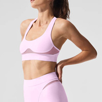 Vêtements de sport Aoyema pour femmes, nouveau costume de yoga élégant, tissu en maille de haute qualité, soutiens-gorge à col en forme de U, leggings ajustés et ajustés, ensembles de gymnastique