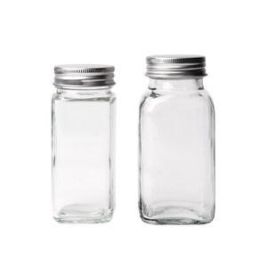 Tarro <span class=keywords><strong>de</strong></span> cristal transparente cuadrado <span class=keywords><strong>de</strong></span> 4 oz al por mayor, tarro <span class=keywords><strong>de</strong></span> cristal hermético con tapa para almacenamiento en la cocina - Product Image 1