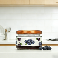 Grand bocal de conservation alimentaire en verre vide de 220 ml et 280 ml avec couvercle hermétique pour cuisine, confiture, miel, conteneur alimentaire, stockage quotidien, qualité alimentaire