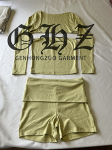 Nuovi Arrivi: Completo Donna Personalizzato in Cotone, Top Corto a Tubino e Pantaloncini, Set di <span class=keywords><strong>Abbigliamento</strong></span> Femminile in Due Pezzi - Product Image 4