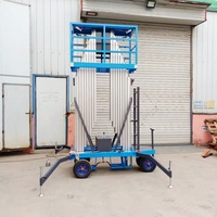 Plateforme élévatrice électrique pour espaces étroits, stable et sûre, de 4 à 14 m, mini-mât élévateur hydraulique pour un seul homme