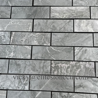 Carreaux de marbre vert Mable modernes en bande longue pour la décoration murale intérieure
