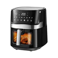 Friteuse numérique intelligente 6.5l Four numérique 220-240v1700w Écran d'affichage Friteuse à cadre visuel transparent sans huile