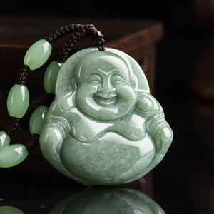 Pendentif Bouddha en Jadeite Naturelle Vert Pois, Style Chinois, Religion, UNISEXE, Cadeau Bouddhiste avec Certificat d'Expertise FG02 - Product Image 3