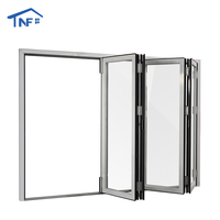 Porte en accordéon à deux volets en alliage d'aluminium de conception moderne de haute qualité pour une utilisation extérieure en extérieur