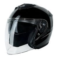 Casque de moto respirant ABS toutes saisons 3/4, casque de scooter, casque ouvert avec visière solaire