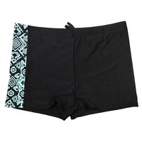 Short de bain décontracté pour homme, taille élastique, avec empiècement latéral contrastant et logo imprimé sur le devant, vente en gros (1 pièce)